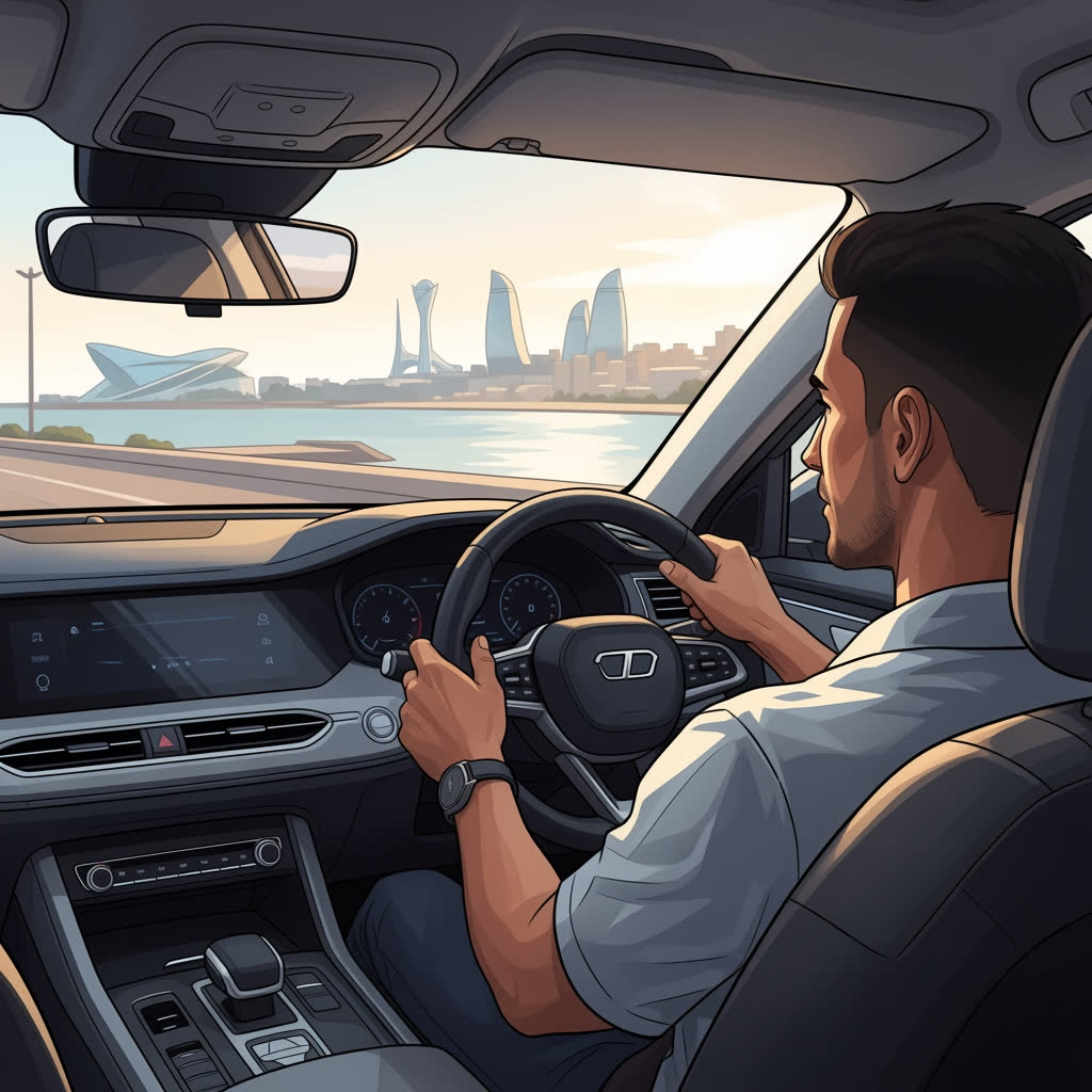 Professional sürücü avtomobil idarə edir