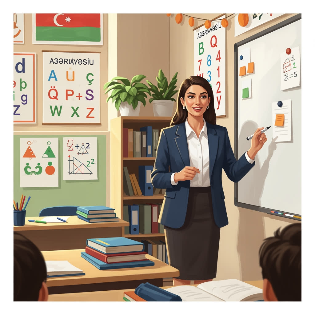 Müəllim dərs keçir