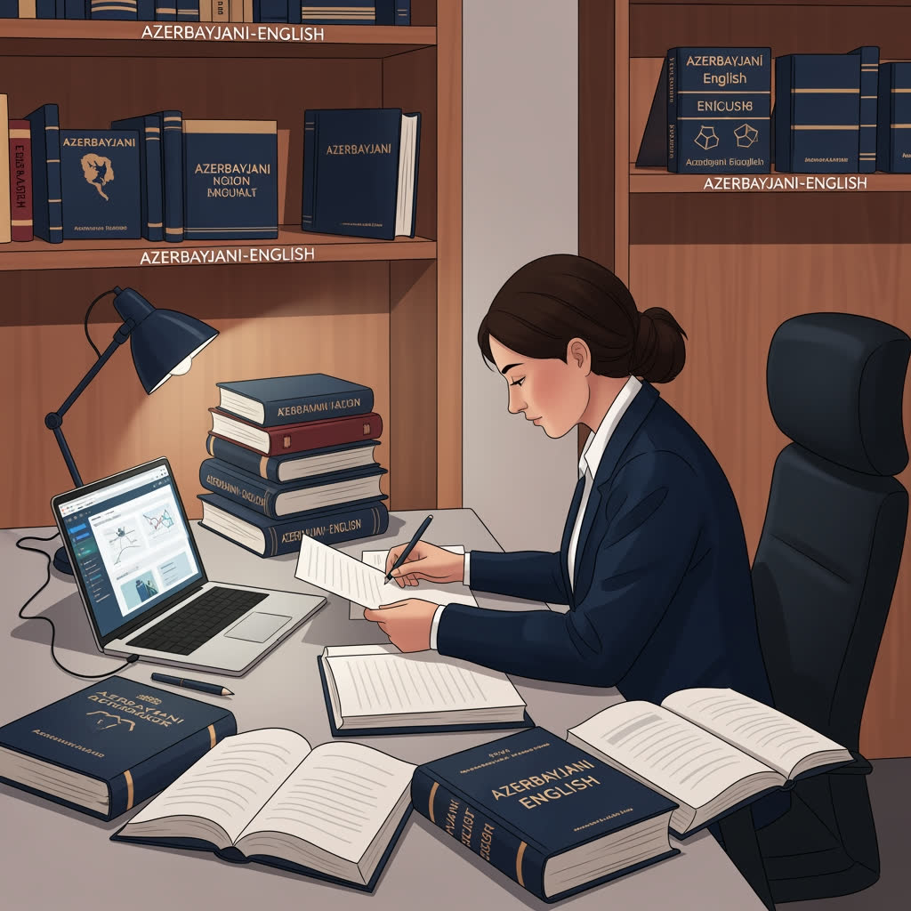 Hüquqşünas qanun kitabları ilə işləyir